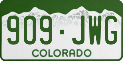 CO license plate 909JWG