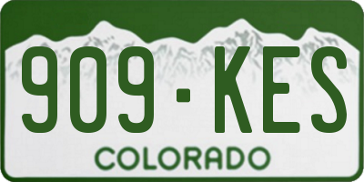 CO license plate 909KES