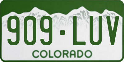 CO license plate 909LUV
