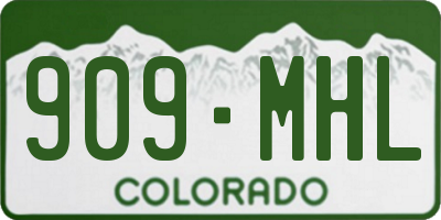CO license plate 909MHL