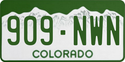 CO license plate 909NWN