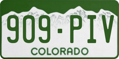 CO license plate 909PIV