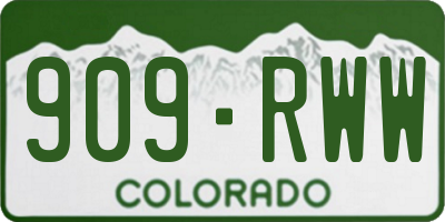 CO license plate 909RWW