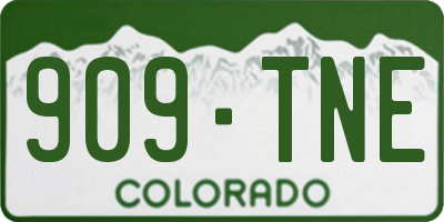 CO license plate 909TNE