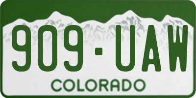 CO license plate 909UAW