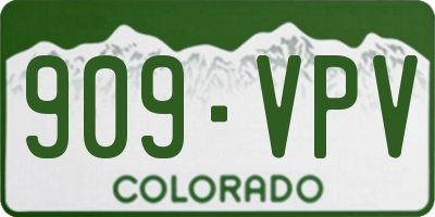 CO license plate 909VPV