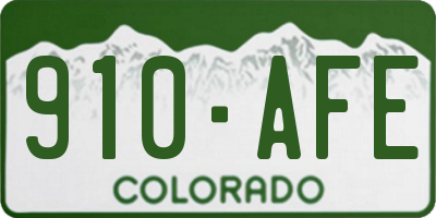 CO license plate 910AFE