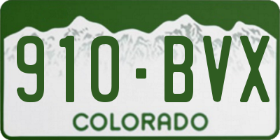 CO license plate 910BVX