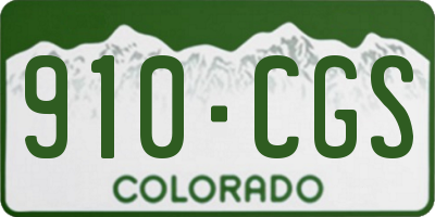 CO license plate 910CGS