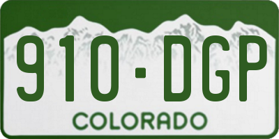 CO license plate 910DGP