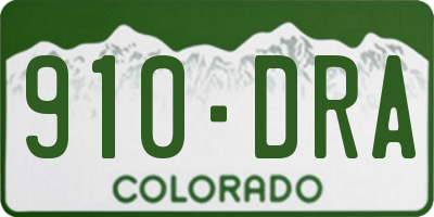 CO license plate 910DRA
