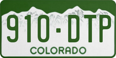 CO license plate 910DTP