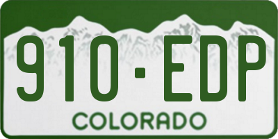 CO license plate 910EDP