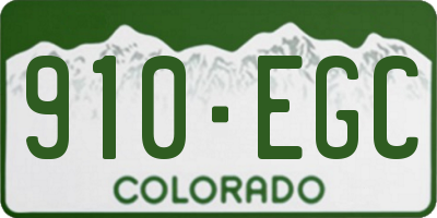 CO license plate 910EGC
