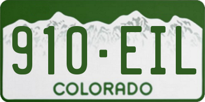 CO license plate 910EIL