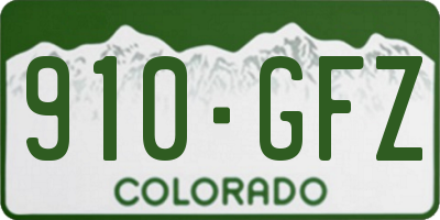 CO license plate 910GFZ
