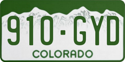 CO license plate 910GYD