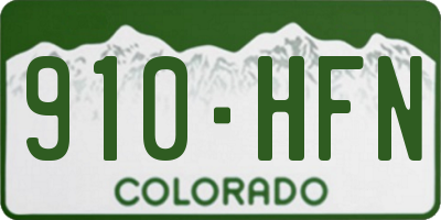 CO license plate 910HFN