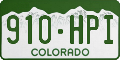 CO license plate 910HPI