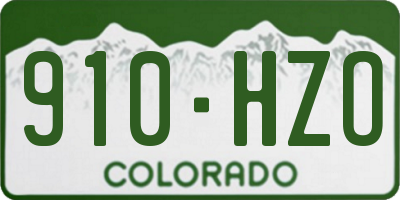 CO license plate 910HZO