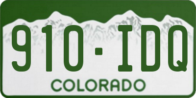 CO license plate 910IDQ