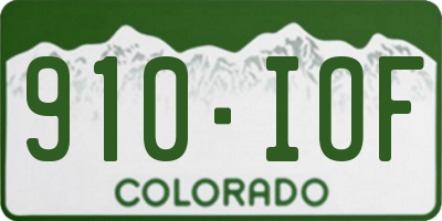 CO license plate 910IOF