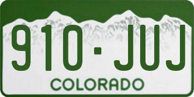 CO license plate 910JUJ
