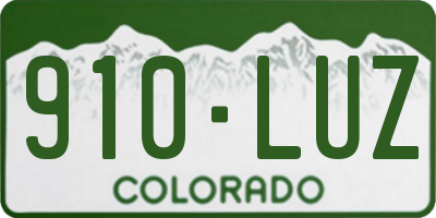 CO license plate 910LUZ