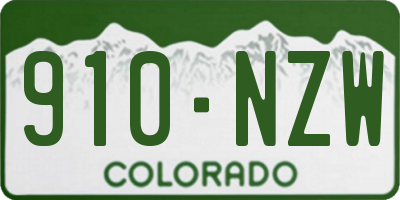 CO license plate 910NZW