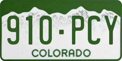 CO license plate 910PCY