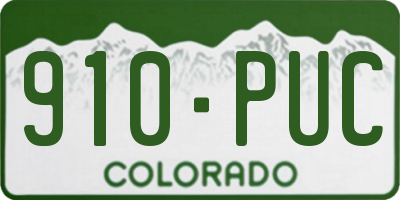 CO license plate 910PUC