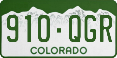 CO license plate 910QGR