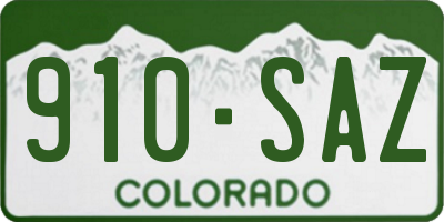 CO license plate 910SAZ
