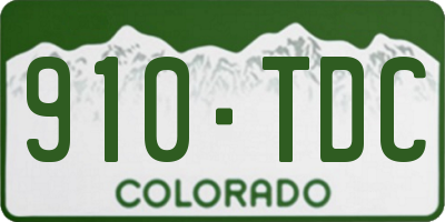 CO license plate 910TDC