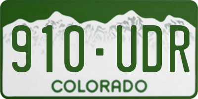 CO license plate 910UDR