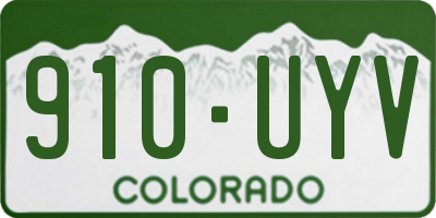 CO license plate 910UYV