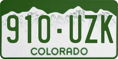 CO license plate 910UZK