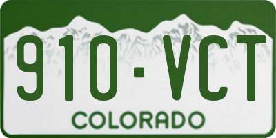 CO license plate 910VCT