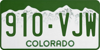 CO license plate 910VJW