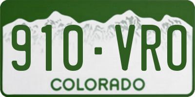 CO license plate 910VRO