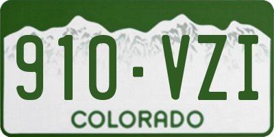 CO license plate 910VZI