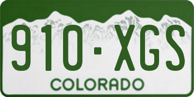CO license plate 910XGS