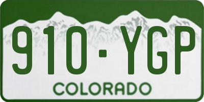 CO license plate 910YGP