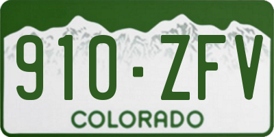 CO license plate 910ZFV