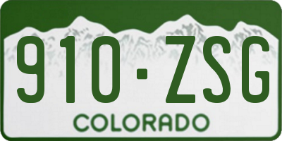 CO license plate 910ZSG