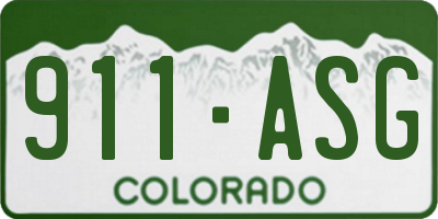 CO license plate 911ASG