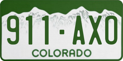 CO license plate 911AXO