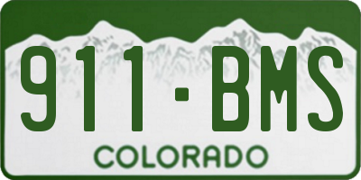 CO license plate 911BMS