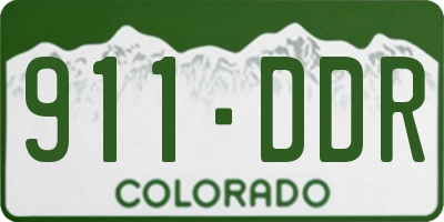 CO license plate 911DDR