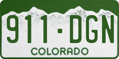 CO license plate 911DGN